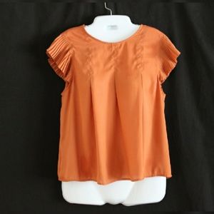 Milk & Honey Flowy Top in Terra Cotta Orange